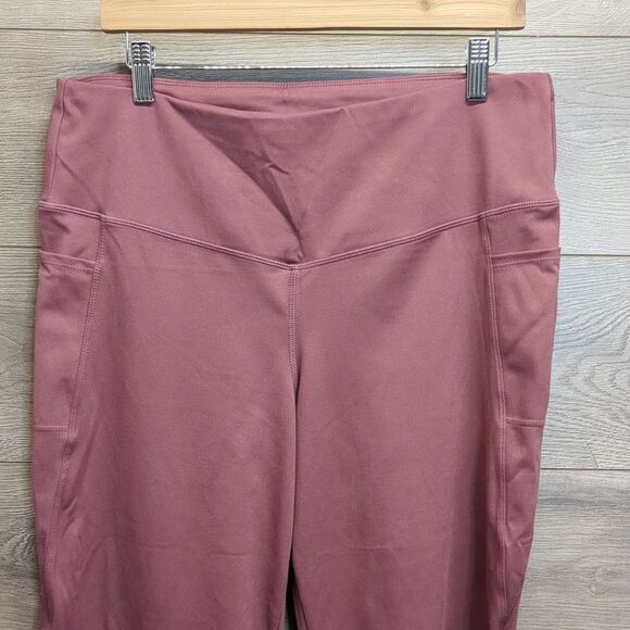 Jockey Slit Leg Women's Athletic Gym Capri Leggings Size XL Mauve - Picture 2 of 9